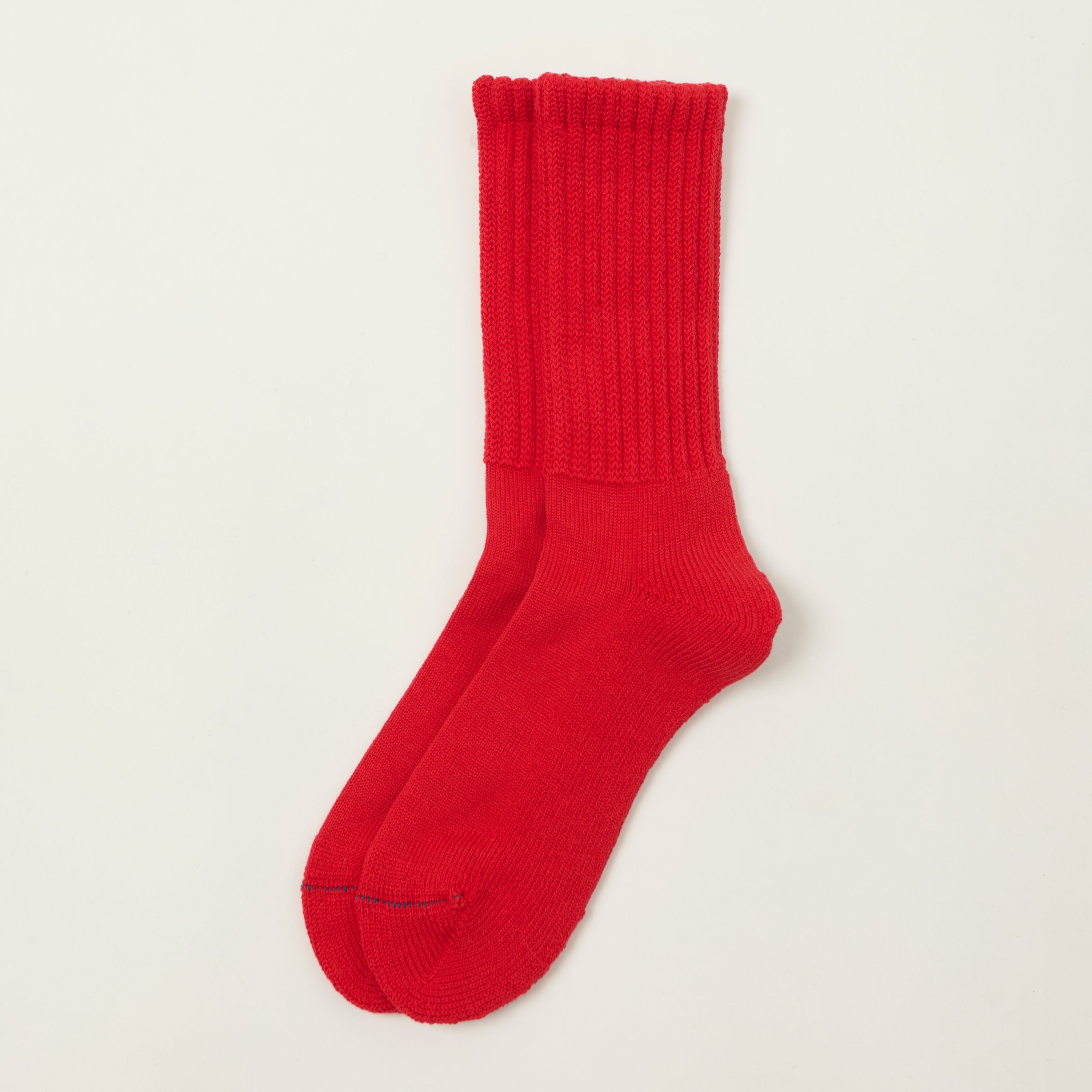Rototo Loose Pile Crew Socks - Red