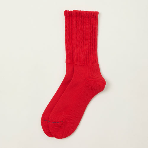 Rototo Loose Pile Crew Socks - Red