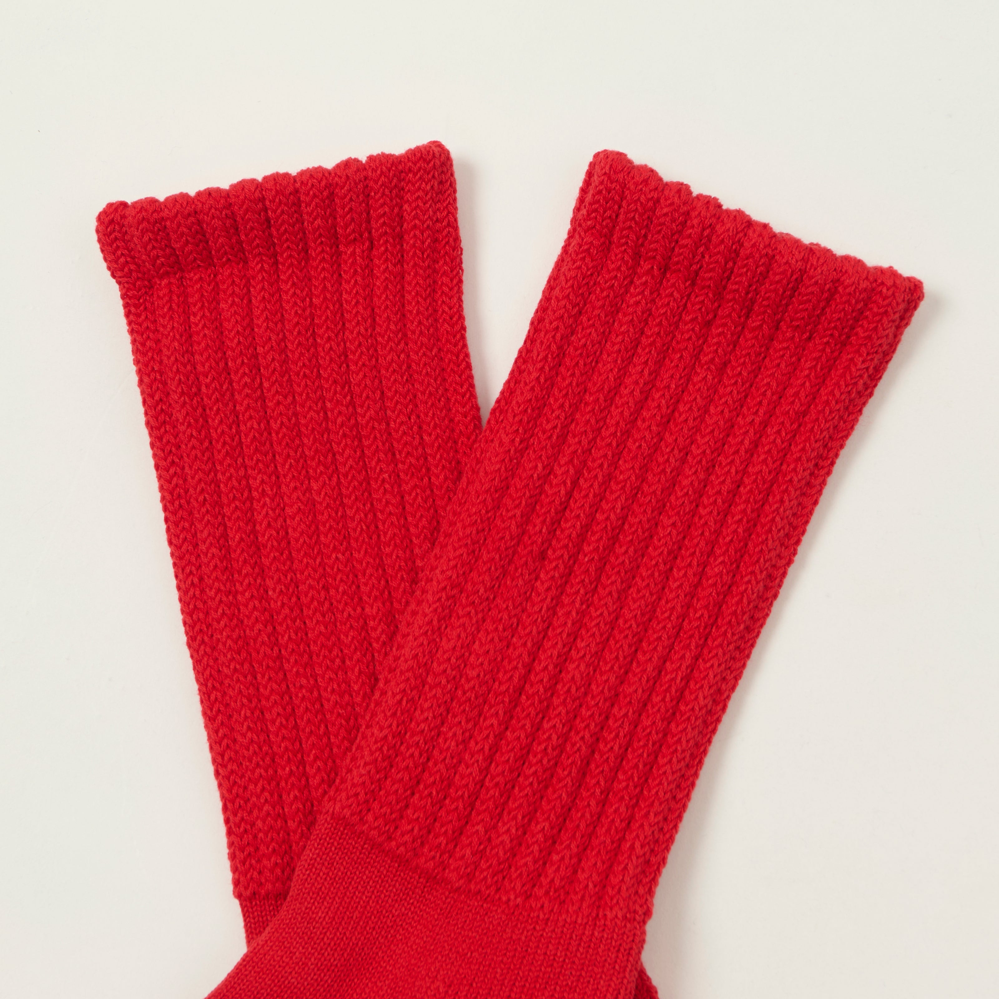Rototo Loose Pile Crew Socks - Red