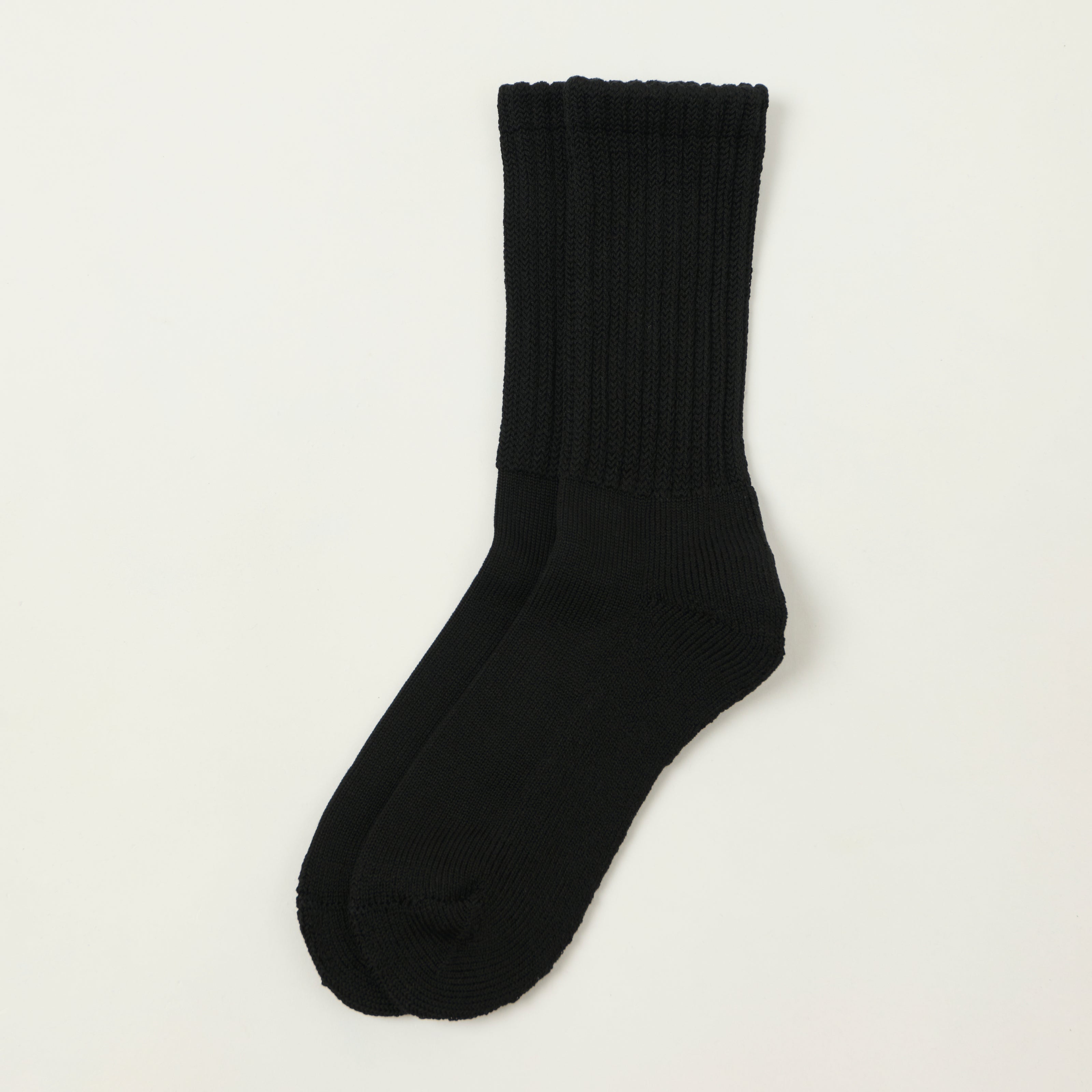 Rototo Loose Pile Crew Socks - Black