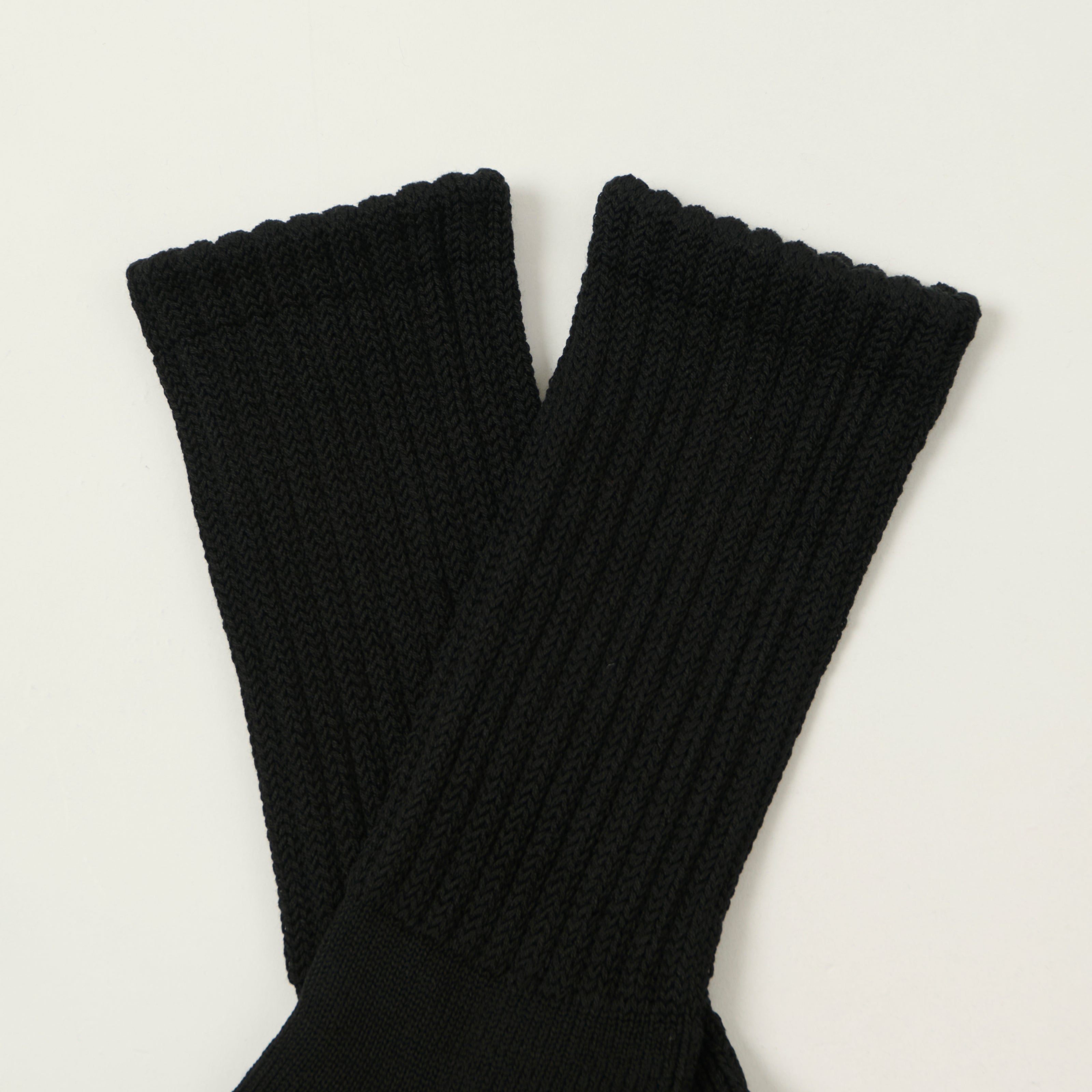 Rototo Loose Pile Crew Socks - Black