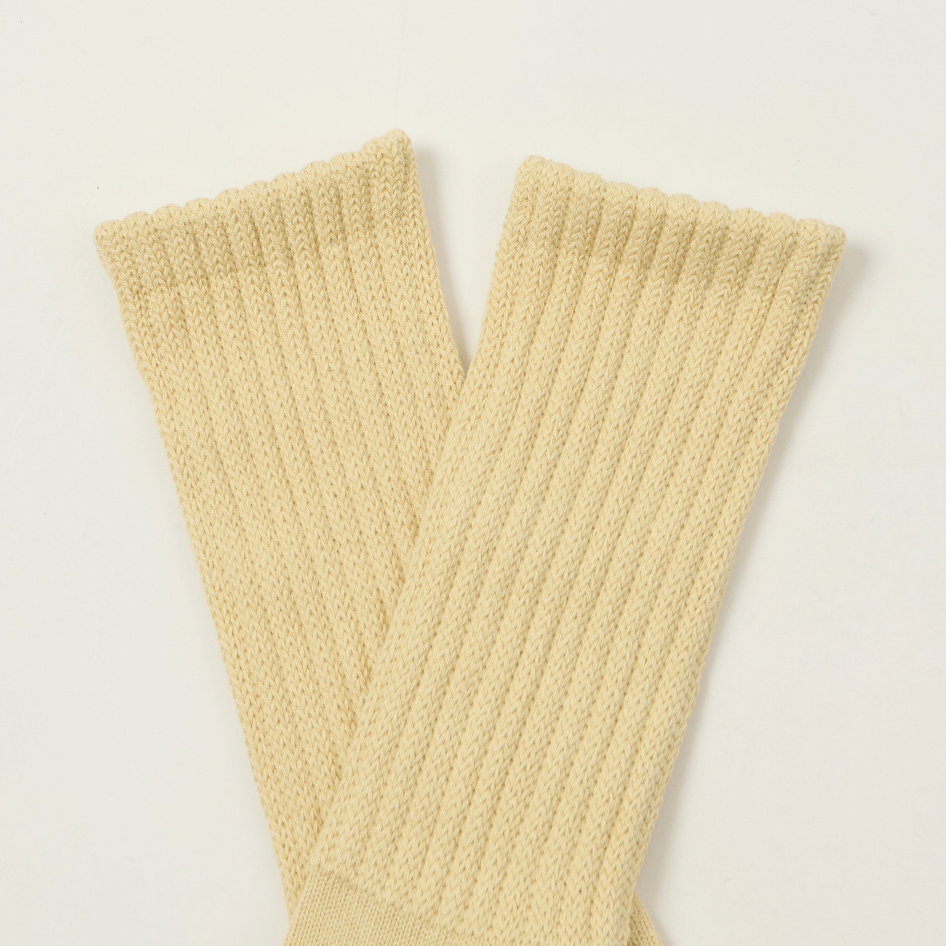 Rototo Loose Pile Crew Socks - Raw Beige