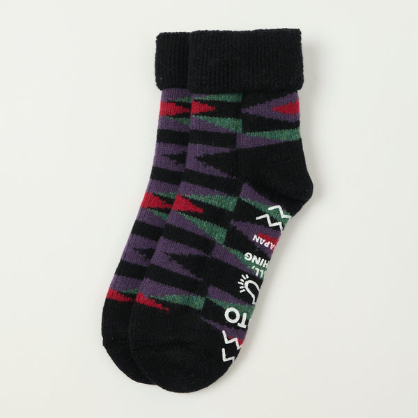 RoToTo Merino Lambs Wool Room Sock Native - Black