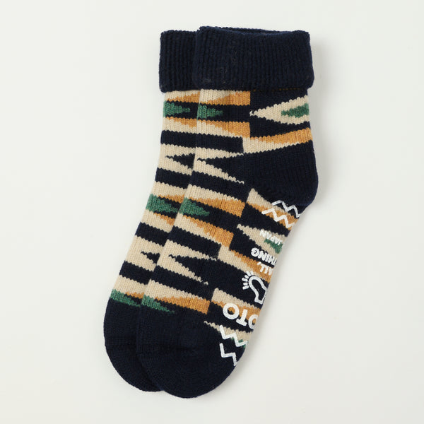 RoToTo Merino Lambs Wool Room Sock Native - Navy