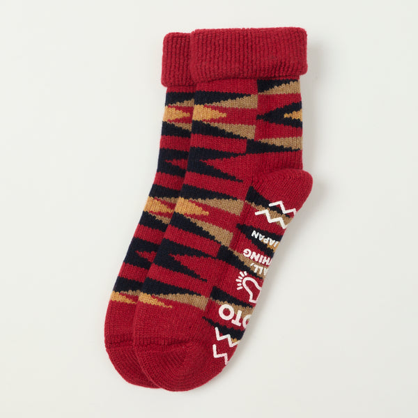 RoToTo Merino Lambs Wool Room Socks Native - Red