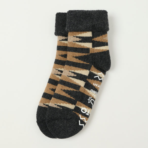 RoToTo Merino Lambs Wool Room Sock Native - Charcoal