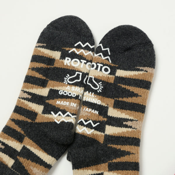 RoToTo Merino Lambs Wool Room Sock Native - Charcoal