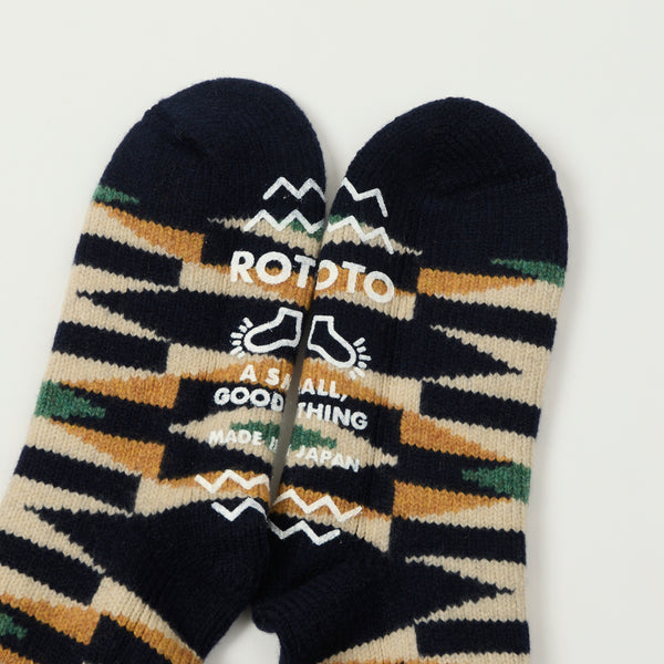 RoToTo Merino Lambs Wool Room Sock Native - Navy