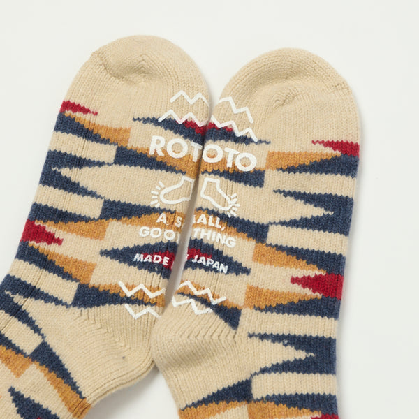 RoToTo Merino Lambs Wool Room Sock Native - Ivory