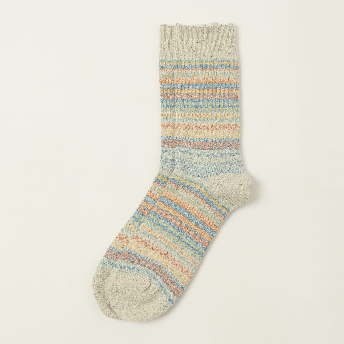 Rototo Nordic Pattern Socks - Light Grey
