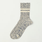 RoToTo OG Cotton Slub Stripe Sock - Navy