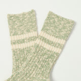 RoToTo OG Cotton Slub Stripe Sock - Light Green