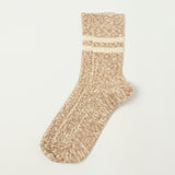 RoToTo OG Cotton Slub Stripe Sock - Coffee