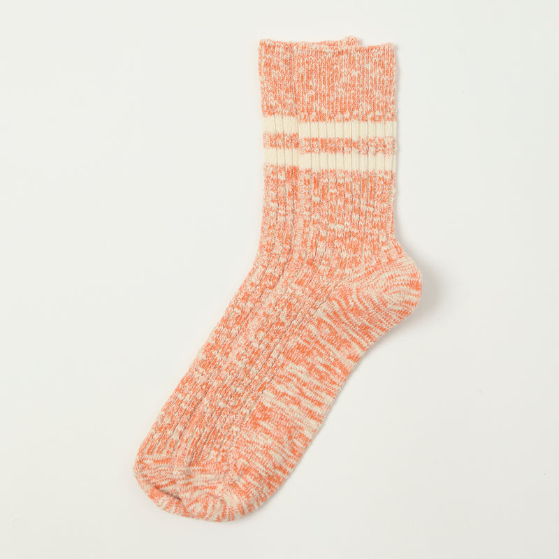 RoToTo OG Cotton Slub Stripe Sock - Orange