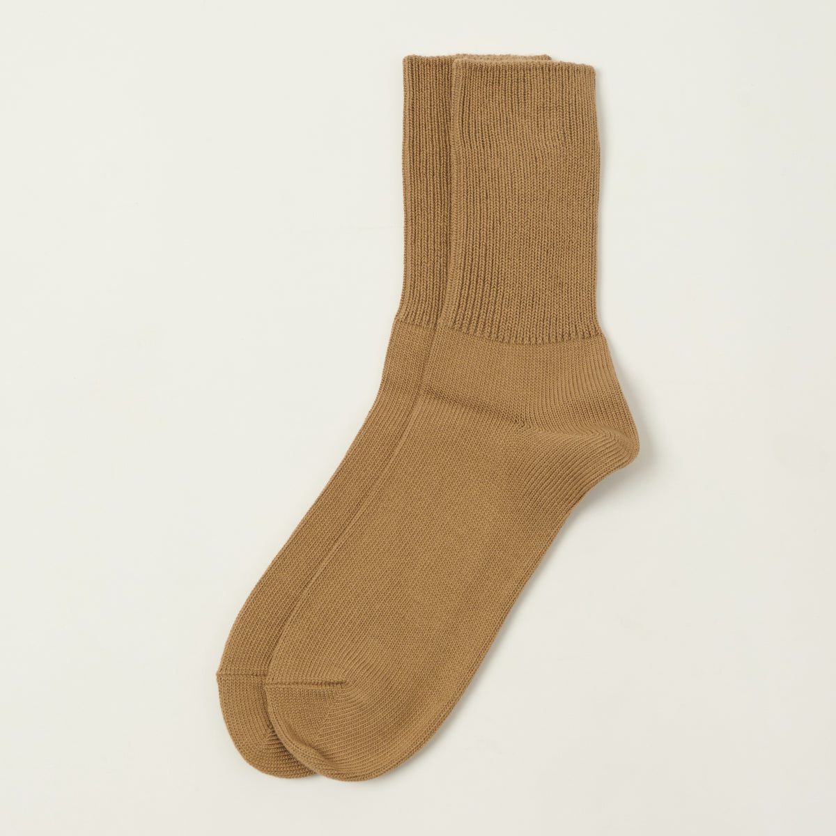 RoToTo Organic Daily 3 Pack Ribbed Crew Sock - Khaki Tones