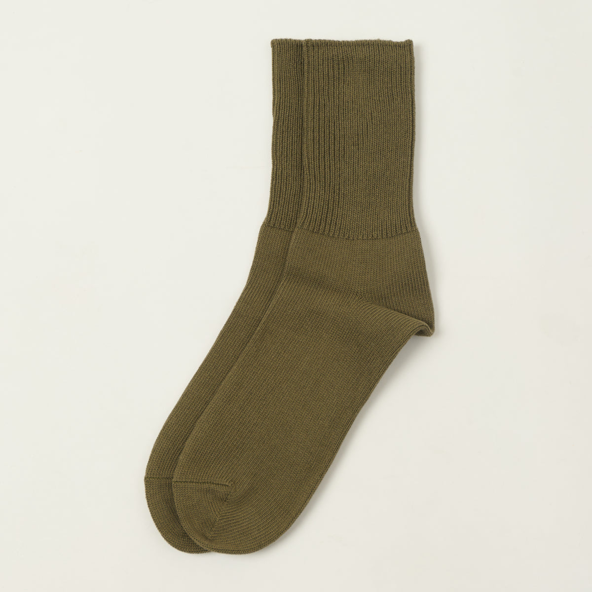 RoToTo Organic Daily 3 Pack Ribbed Crew Sock - Khaki Tones