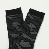 RoToTo Pile Camo Crew Socks - Black