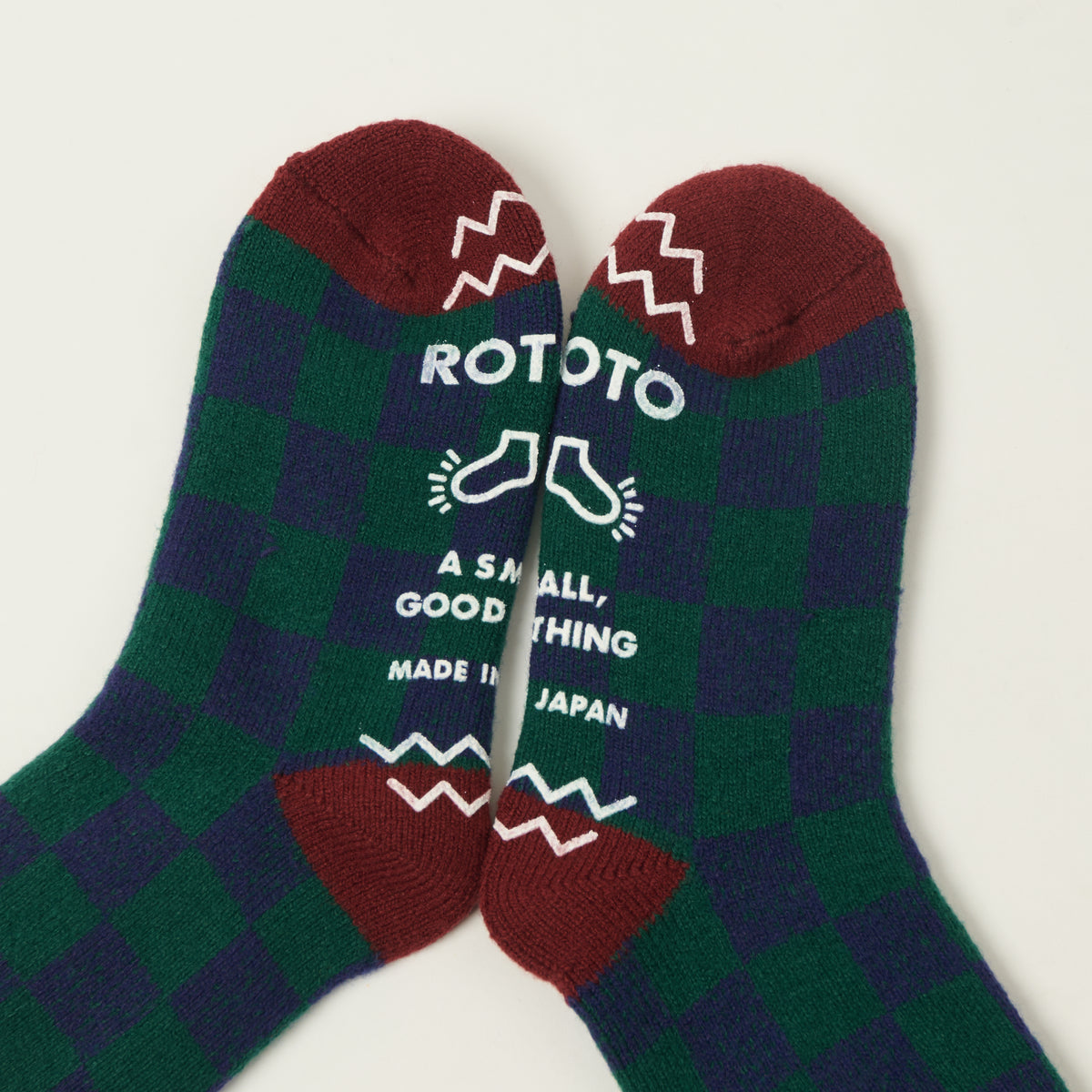 RoToTo Checkerboard Pile Room Sock - Yellow/Maroon