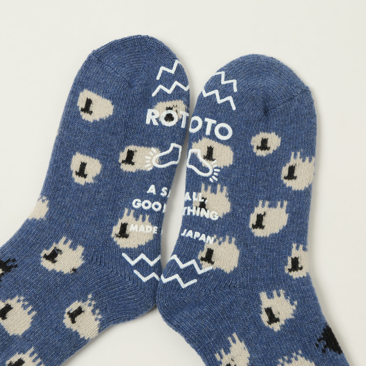 Rototo Sheep Pile Room Socks - Blue