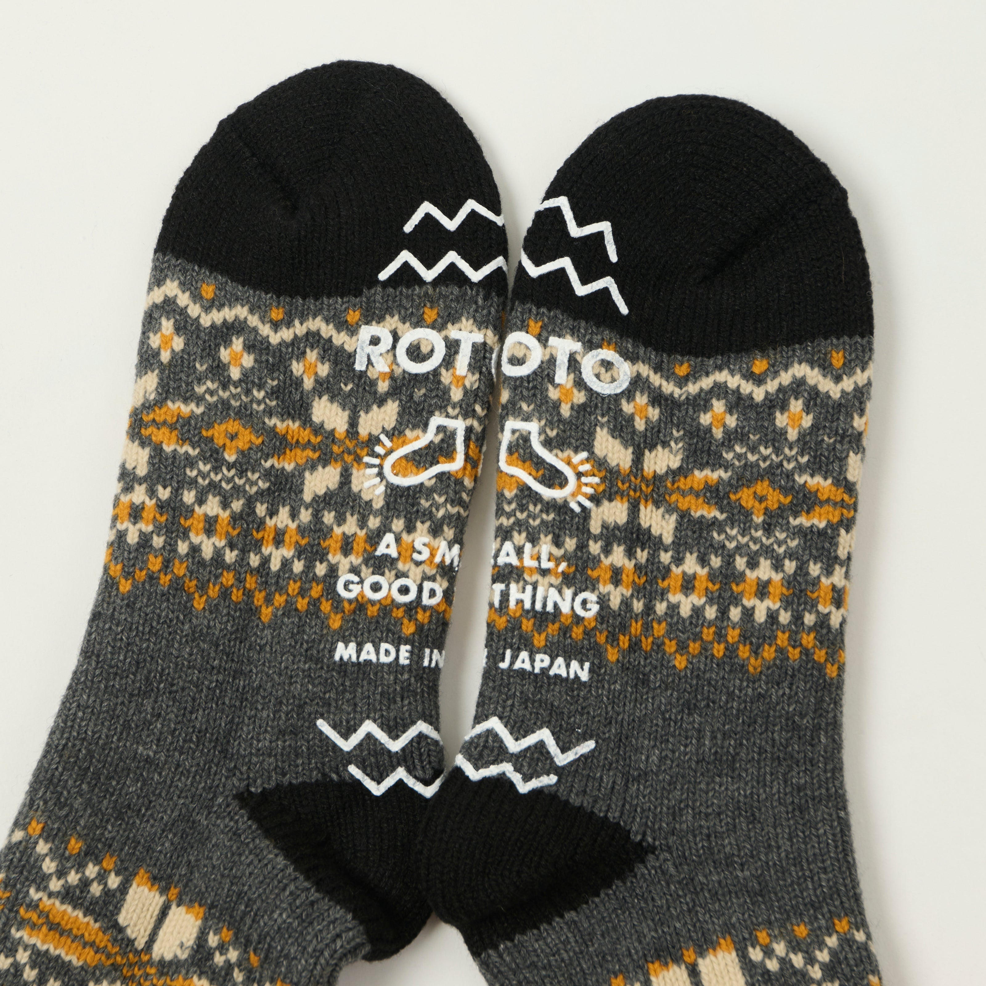Rototo Comfy Room Socks Snow Flake - Dark Grey