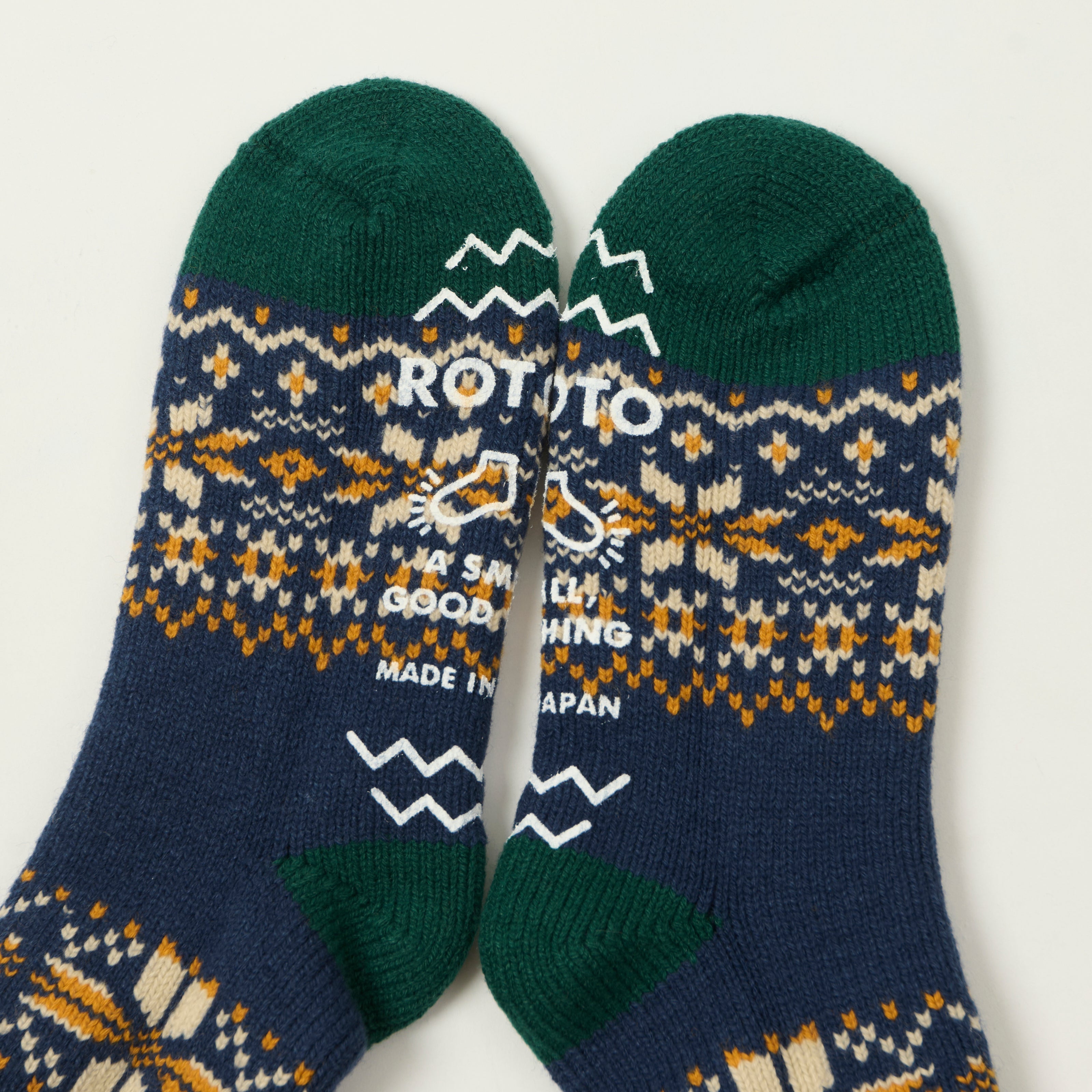 Rototo Comfy Room Socks Snow Flake - Navy
