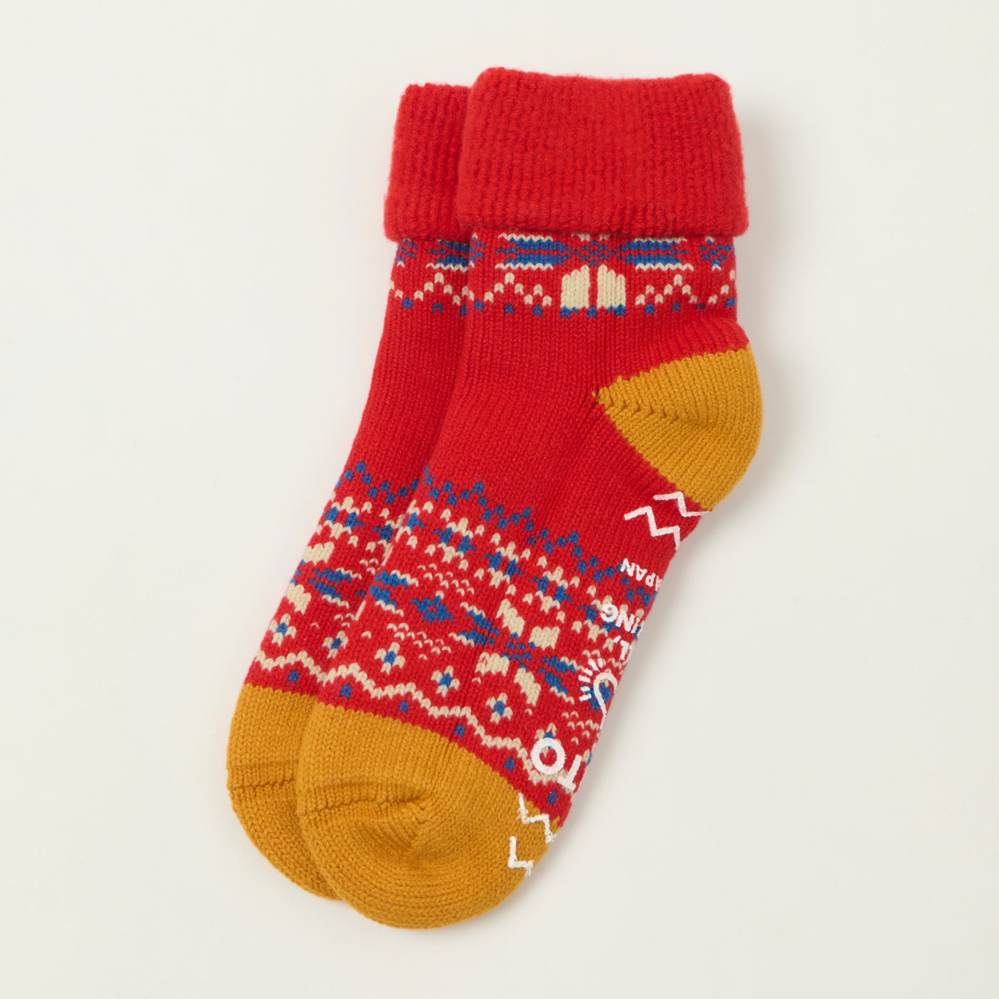 Rototo Comfy Room Socks Snow Flake - Red