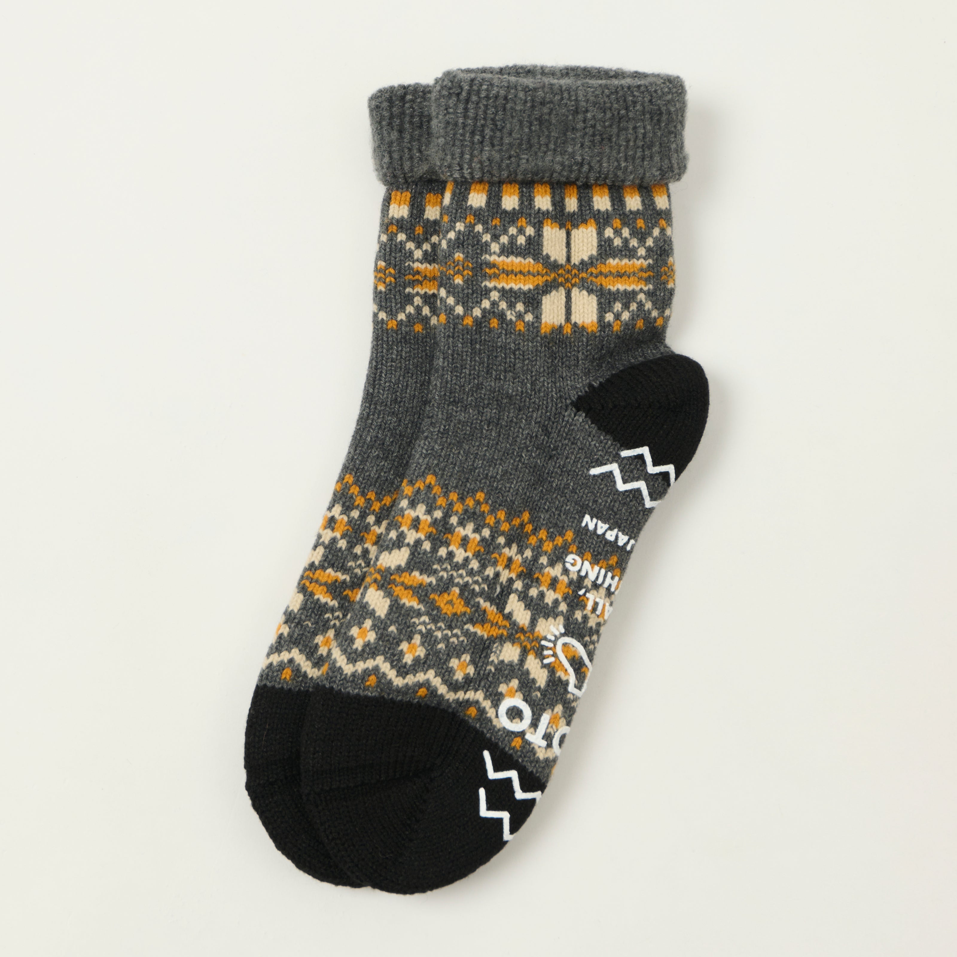 Rototo Comfy Room Socks Snow Flake - Dark Grey