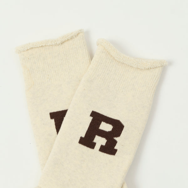 RoToTo Raffy Sweat Socks R Logo - Brown