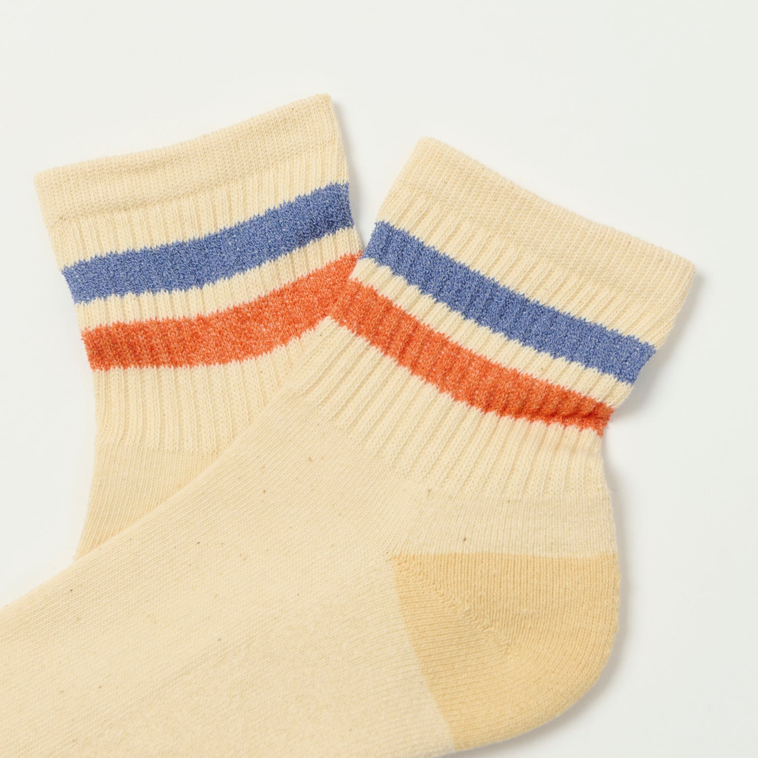 RoToTo Retro Athletic Ankle Sock - Blue/Orange