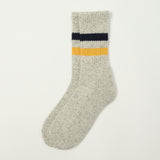 RoToTo Retro Winter Outdoor Sock - Grey/Navy/Yellow