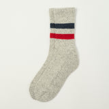 RoToTo Retro Winter Outdoor Sock - Grey/Dark Blue/Red