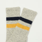 RoToTo Retro Winter Outdoor Sock - Grey/Navy/Yellow