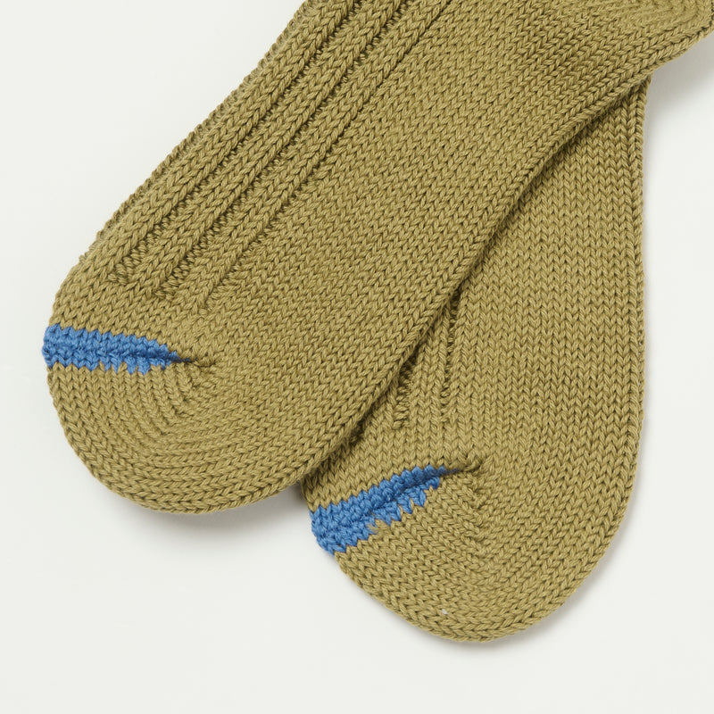 RoToTo Chunky Ribbed Crew Sock - Olive