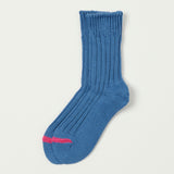 RoToTo Chunky Ribbed Crew Sock - Smalt Blue