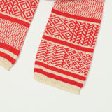 RoToTo Sockstole Jacquard Scarf - Ivory/Red