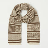 RoToTo Sockstole Scarf - Ivory/Greyish Brown