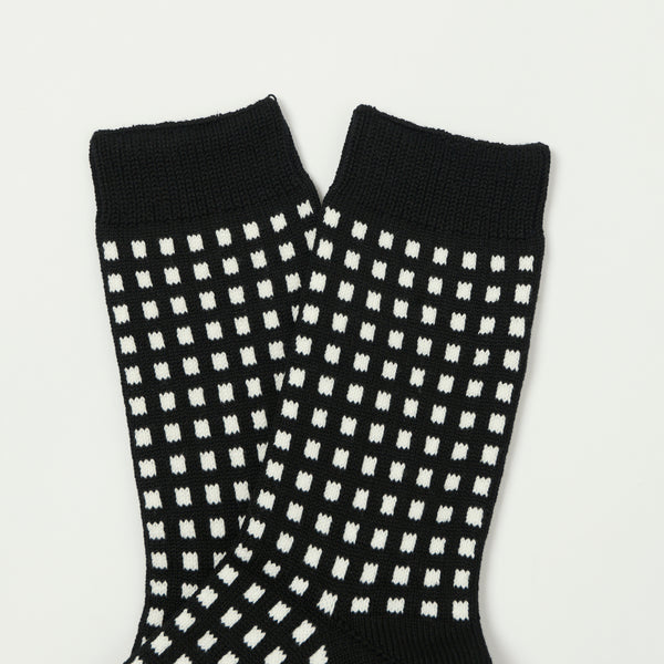 RoToTo Square Lattice Sock - Black