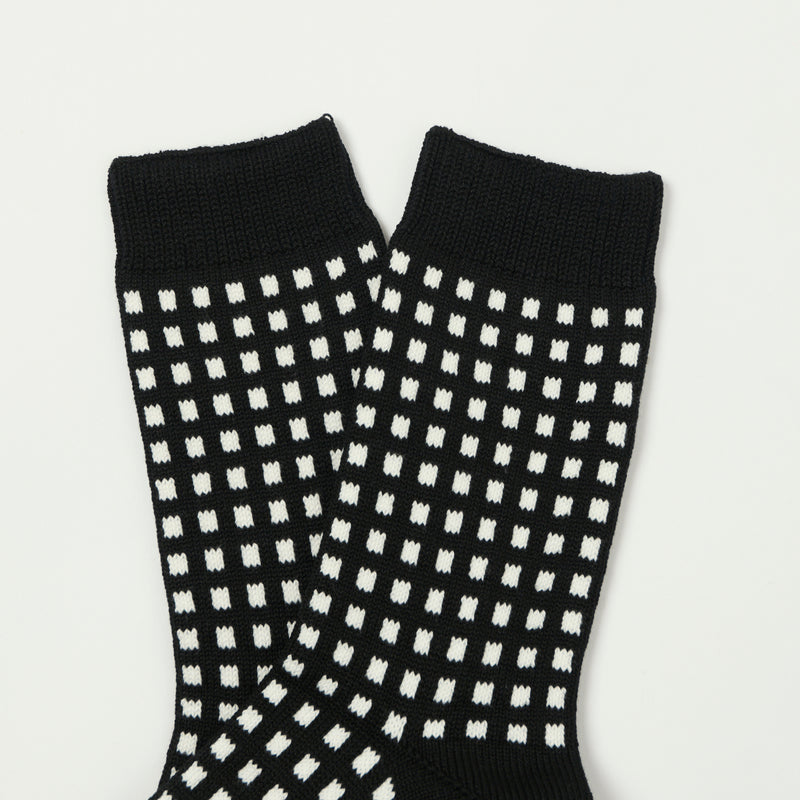 RoToTo Square Lattice Socks - Black