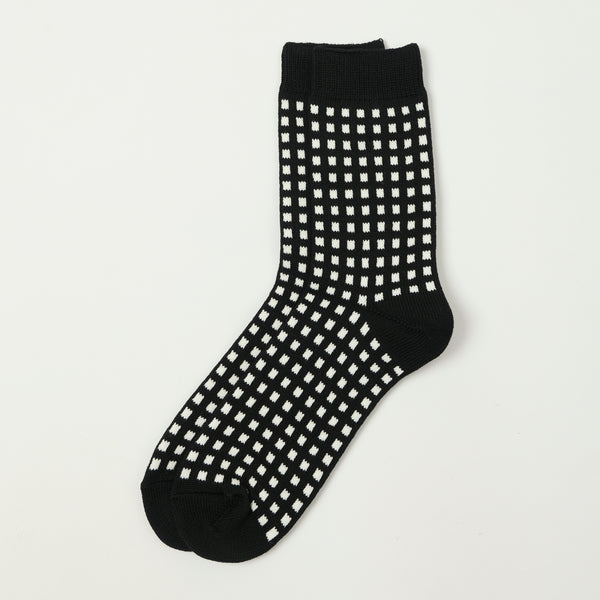 RoToTo Square Lattice Sock - Black