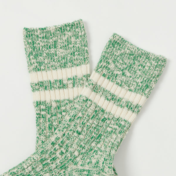 RoToTo OG Cotton Slub Stripe Sock - Green