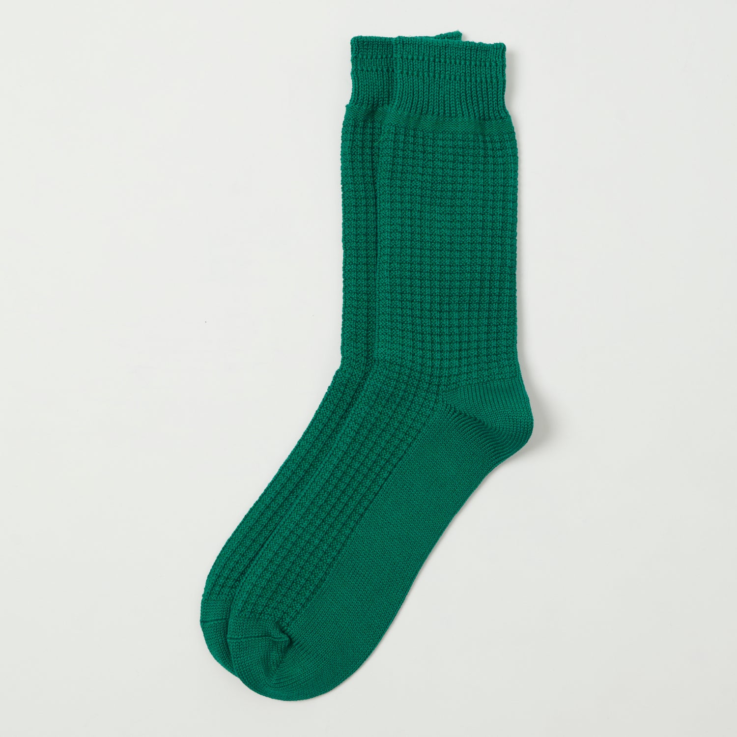 RoToTo Cotton Waffle Crew Sock - Sea Green | SON OF A STAG