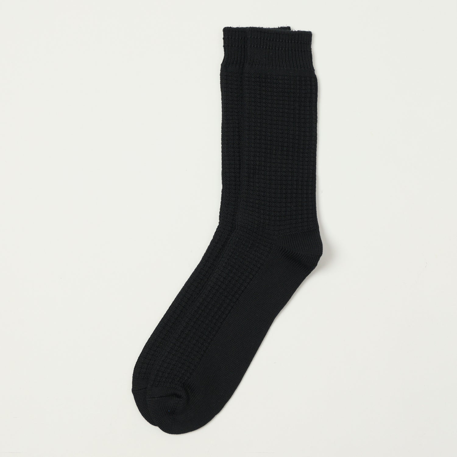 ROTOTO 1110 Waffle Cotton Crew Socks in Light Olive main image 0