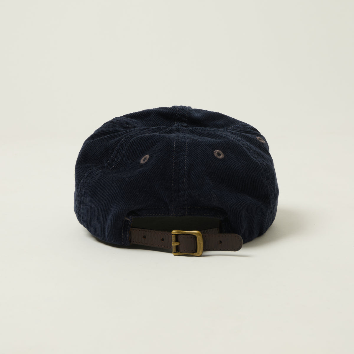 RRL Leather Patch Corduroy Trucker Cap - Navy