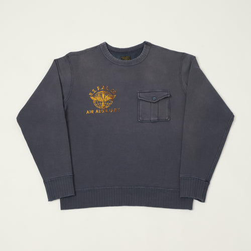 RRL 'Air Auxiliary' French Terry Graphic Sweatshirt - Navy