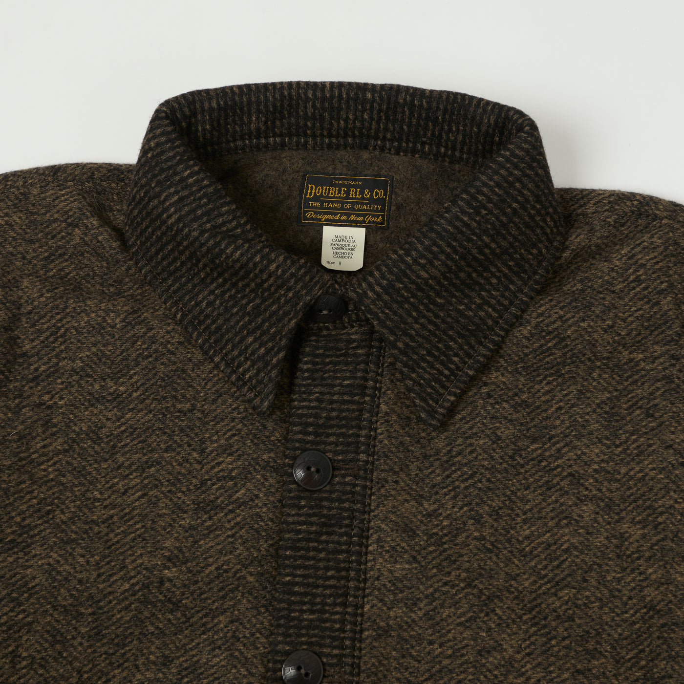 RRL 'Angus' Full Button Jacquard Cardigan - Brown