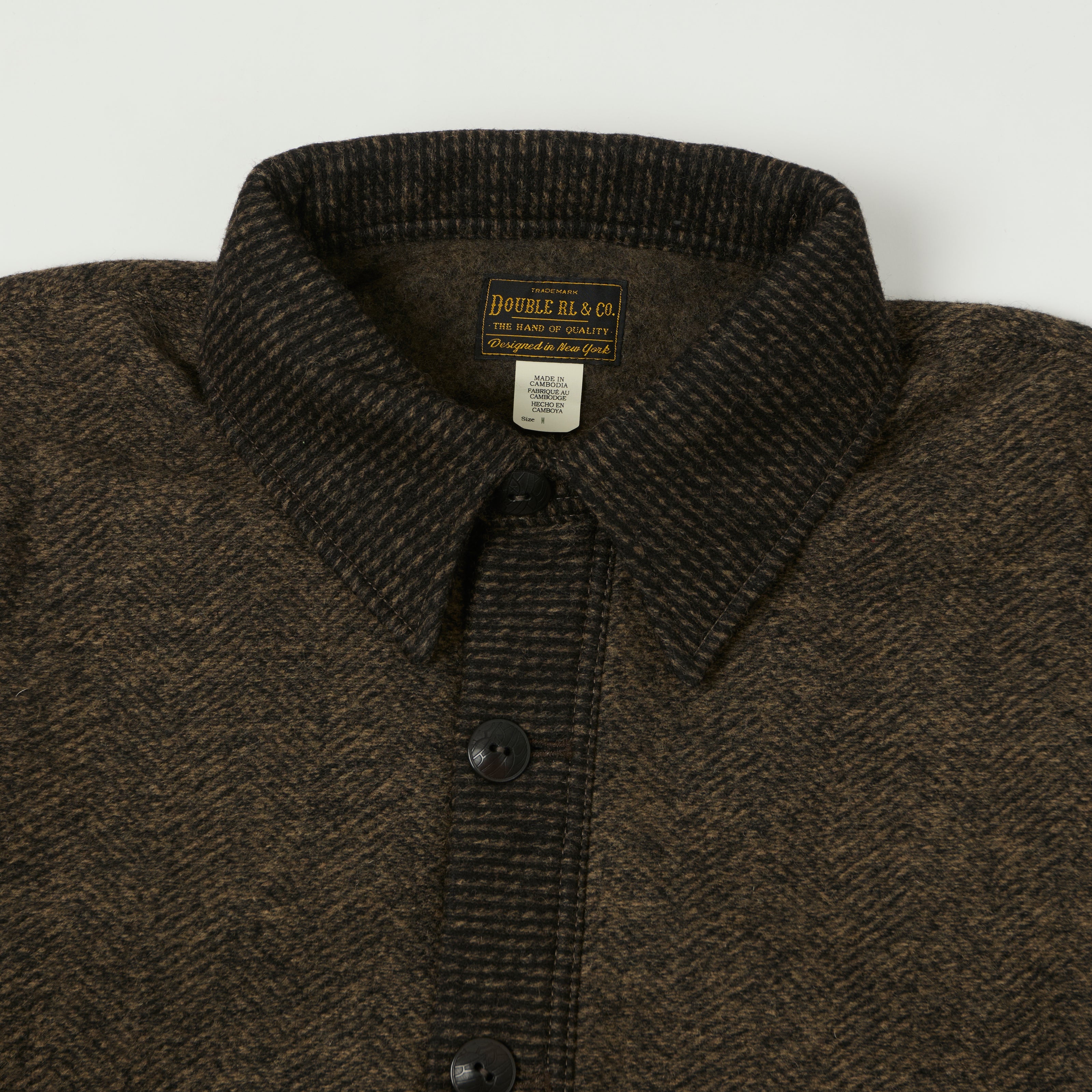 RRL 'Angus' Full Button Jacquard Cardigan - Brown