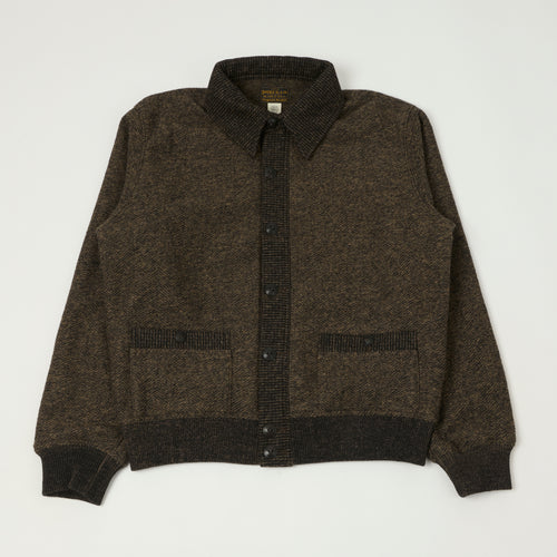 RRL 'Angus' Full Button Jacquard Cardigan - Brown