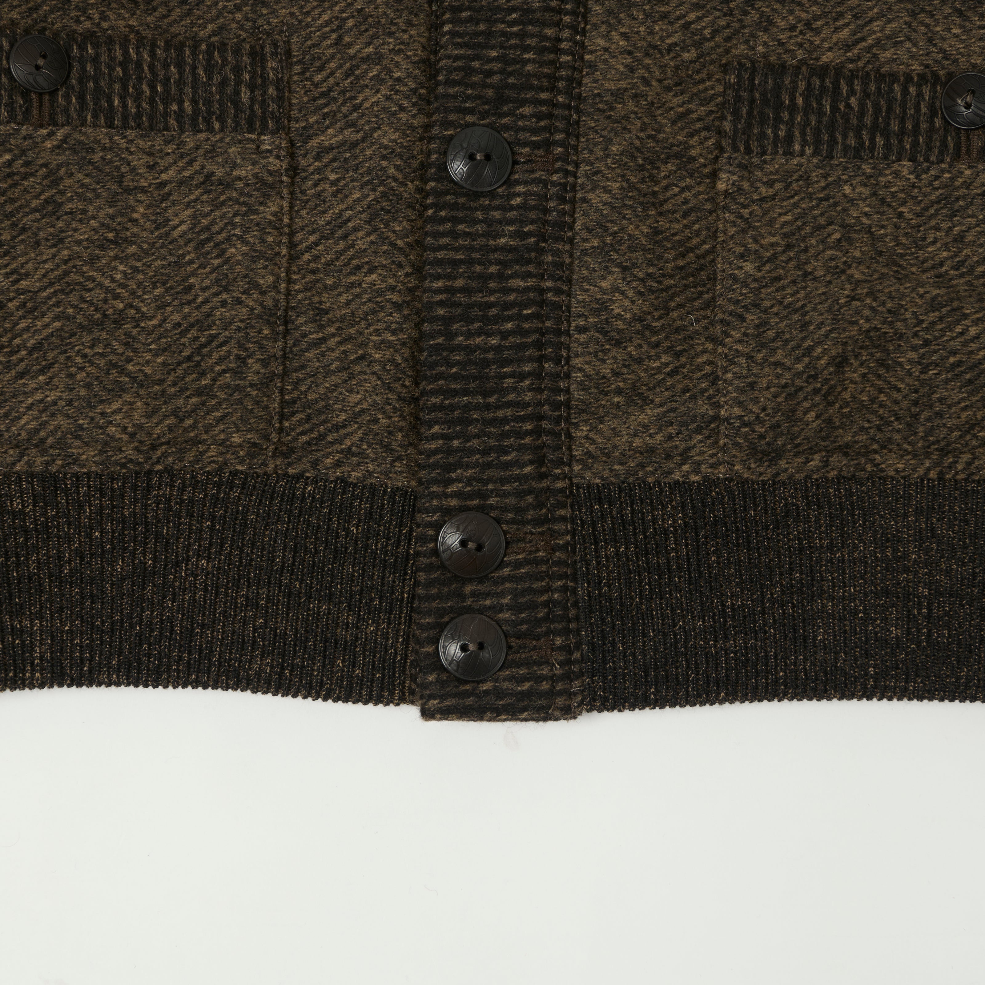 RRL 'Angus' Full Button Jacquard Cardigan - Brown