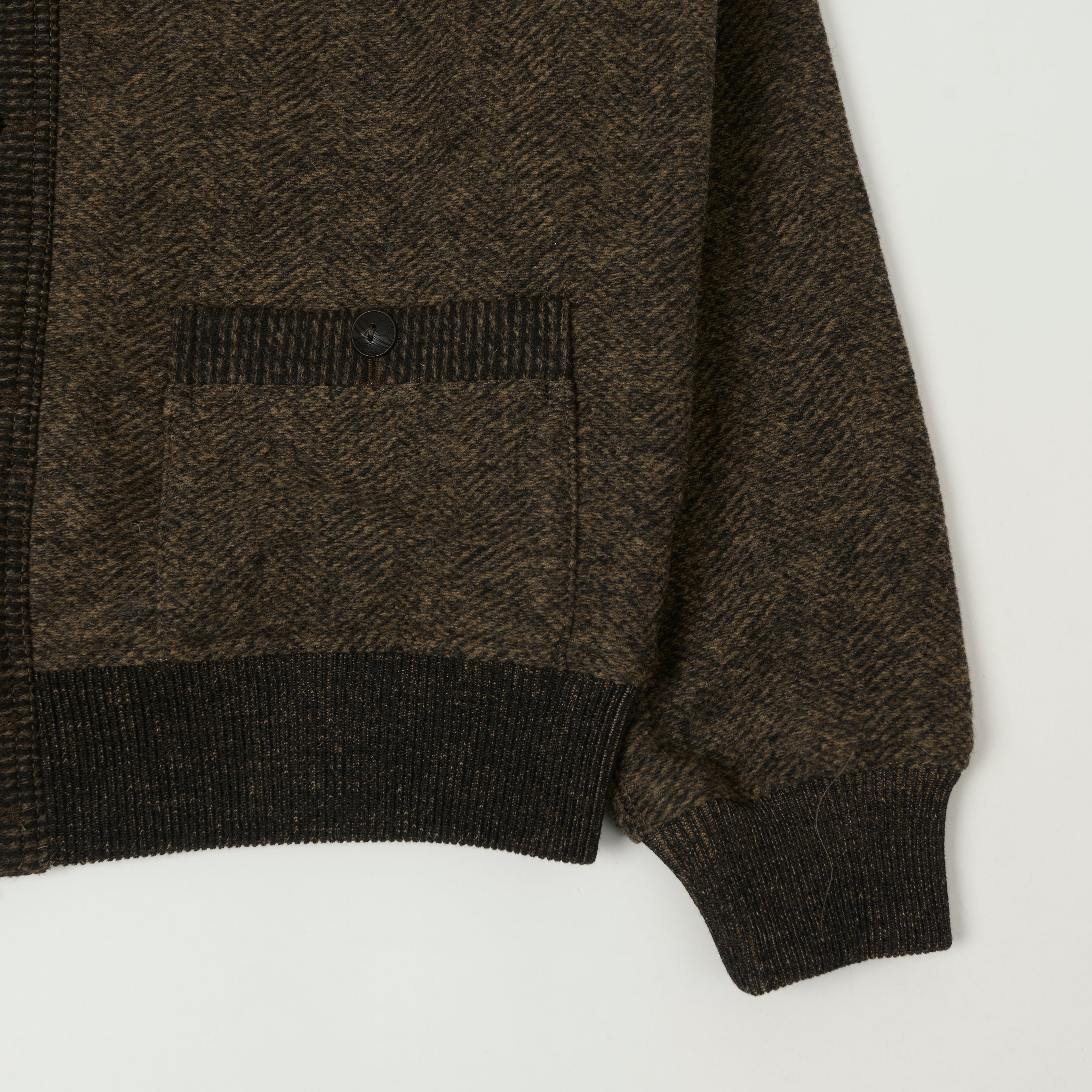 RRL 'Angus' Full Button Jacquard Cardigan - Brown