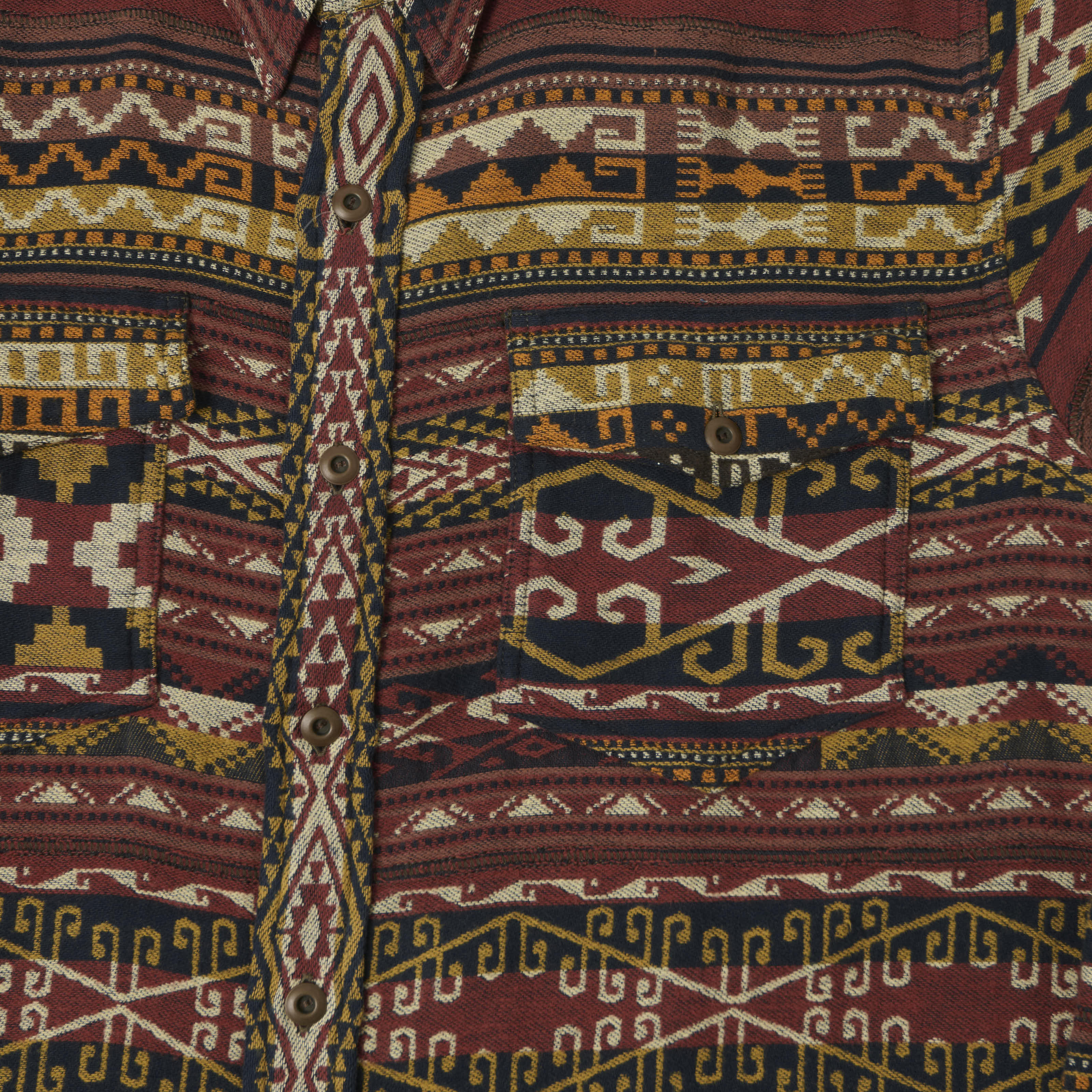 RRL Aztec Jacquard Work Shirt - Red/Multi